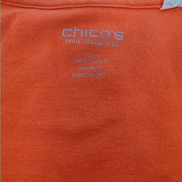Chico's True Color T-Shirt 0 (XS) Burnt Orange - Picture 3 of 5